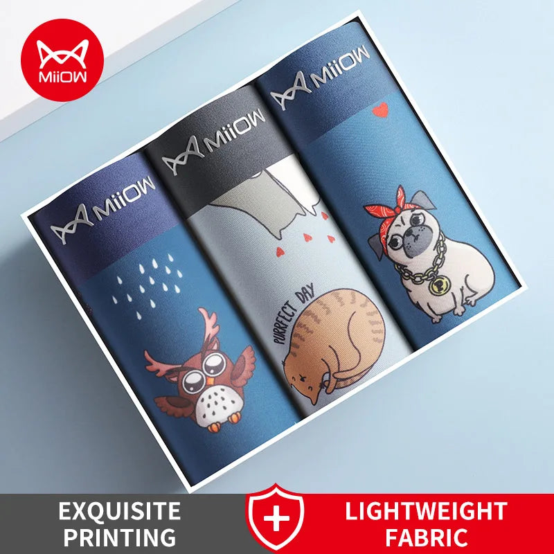 Men’s Funny Boxer Panties – 3-Pack Cotton Underwear