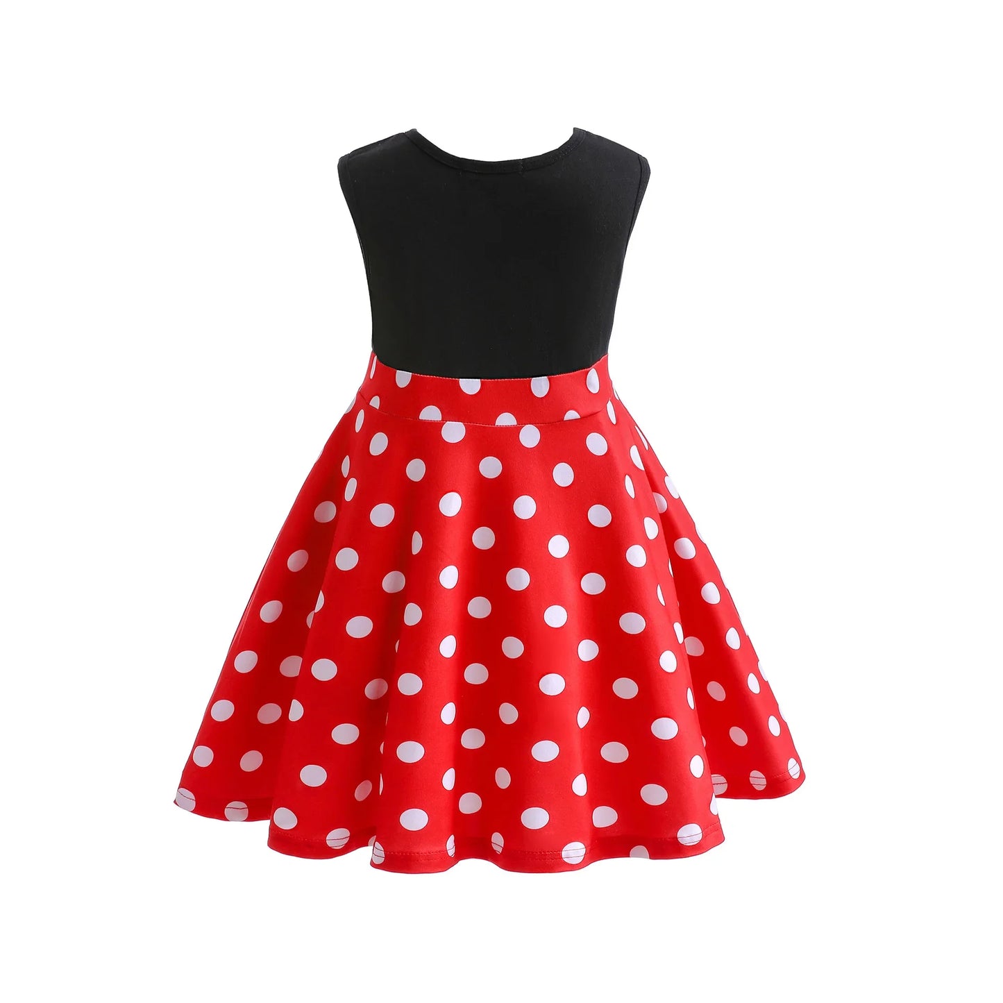 Kids Summer Dress Girls Black Red Polka Dot  Dress Girls Birthday Party Princess Mesh Elegant Dresses Children Clothing