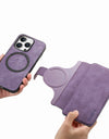 Flip Leather Wallet Case for iPhone 16 15 Pro Max 14 Plus 16E Magsafe Magnetic Detachable Card Slot Holder Cover