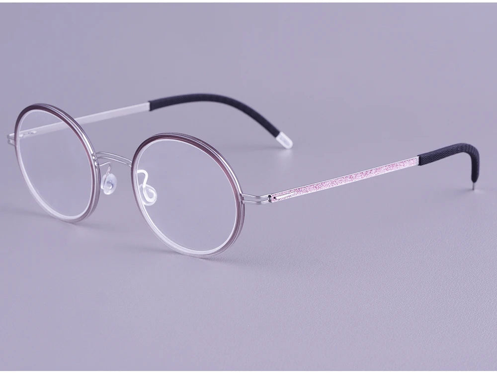 Vintage Round Titanium Acetate Eyeglasses Frame