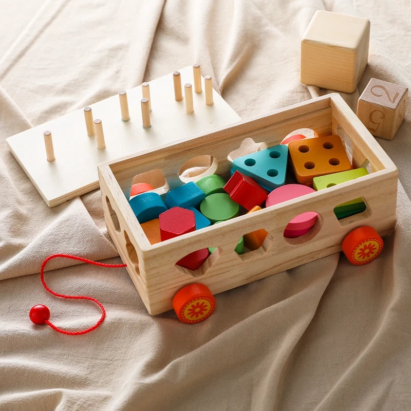 Newborn Baby Wooden Shape Sorter Montessori Toddler Early Education Toys Intelligence Box Shape Matching Toys for Children