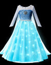 Frozen Elsa Role Playing Dress Light Up Kids Halloween Carnival Girls Birthday Elsa Princess Glowing Vestidos