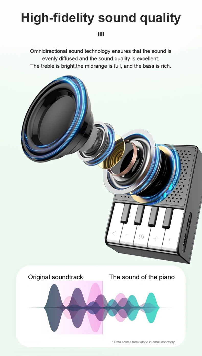 BMTL Piano Wireless Bluetooth Speaker Creative Portable Mini Compact Desktop subwoofer 5W TWS Waterproof Recording Speaker