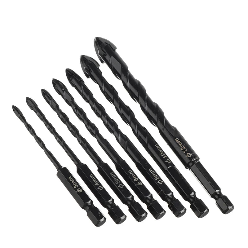 Cross Hex Tile Bits Glass Ceramic Concrete Hole Opener Alloy Triangle Drill Size 3/4/5/6/8/10/12 mm