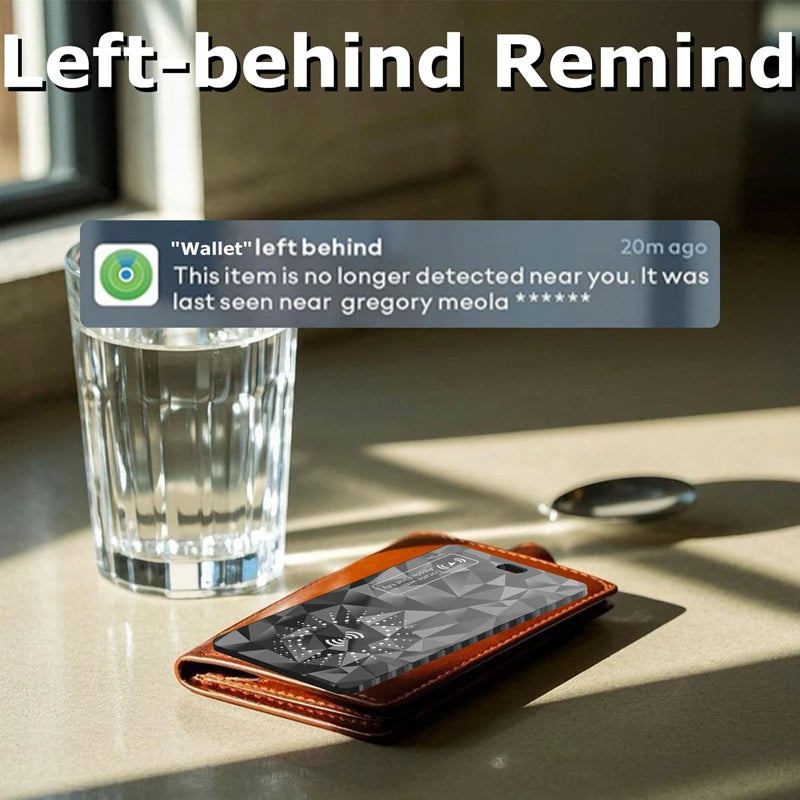 Ultra Slim Tracking Card Wireless Charging With Apple Find My IPX68 Waterproof Thin Tracker Keys Suitcase Bag Locator