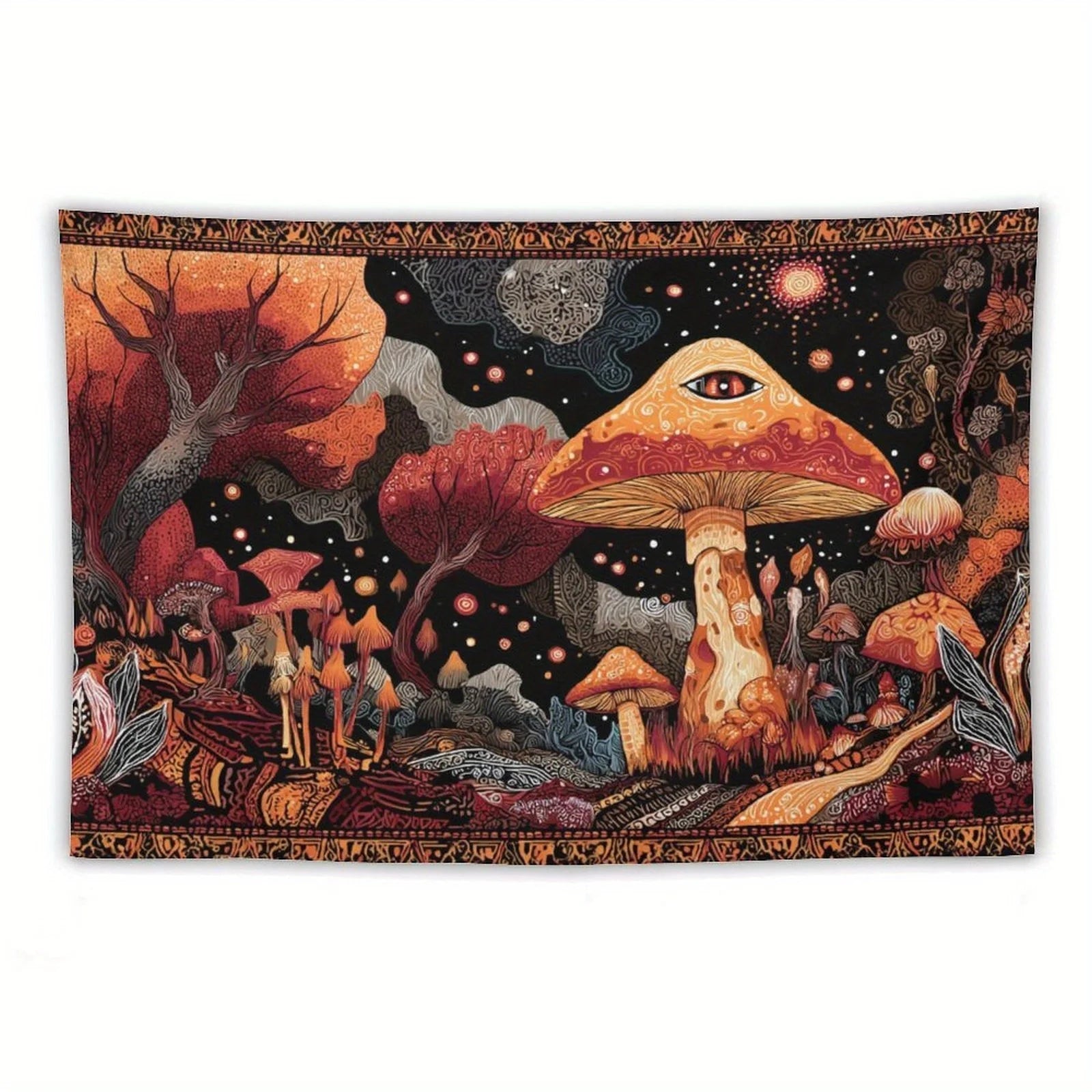 Mushroom Tapestry Hippie-Style Bedroom Tapestry Charming Aesthetic Wall Feature Decorative Backdrop