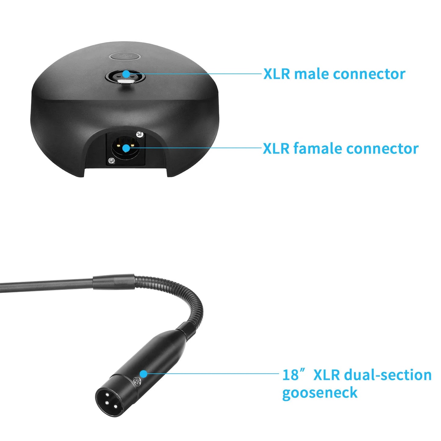 Cardioid  XLR Wired Plug Desktop Gooseneck Microphone for Computer PC Studio Speech Lectures Video Live Meeting