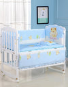 6-Pcs Soft  Crib Bedding Set – Standard Size Nursery Set for Boys & Girls (4 Bumpers, Mattress, Pillow)