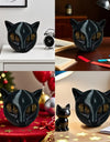 Black Cat Stone Figurine Resin Cat Head Miniature Marble Texture Cat Stone Cat Sculpture Craft Office Desk Cat Decor Kitten Art