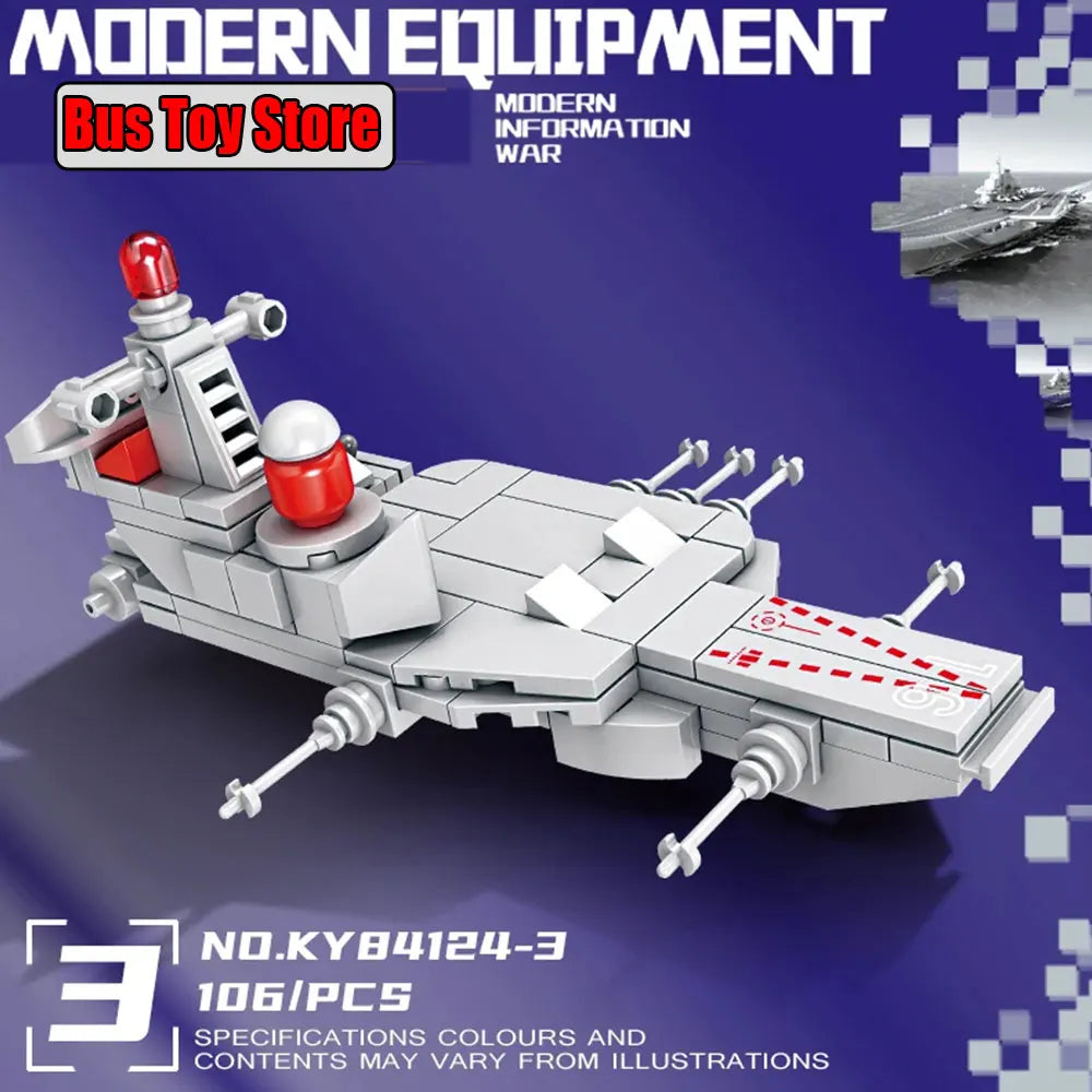 Aircraft Tank Aircraft Carrier MODERN EOLIPMENT MODERN WAR INFORMATION WW2 Military Model Building Blocks Bricks for Boy