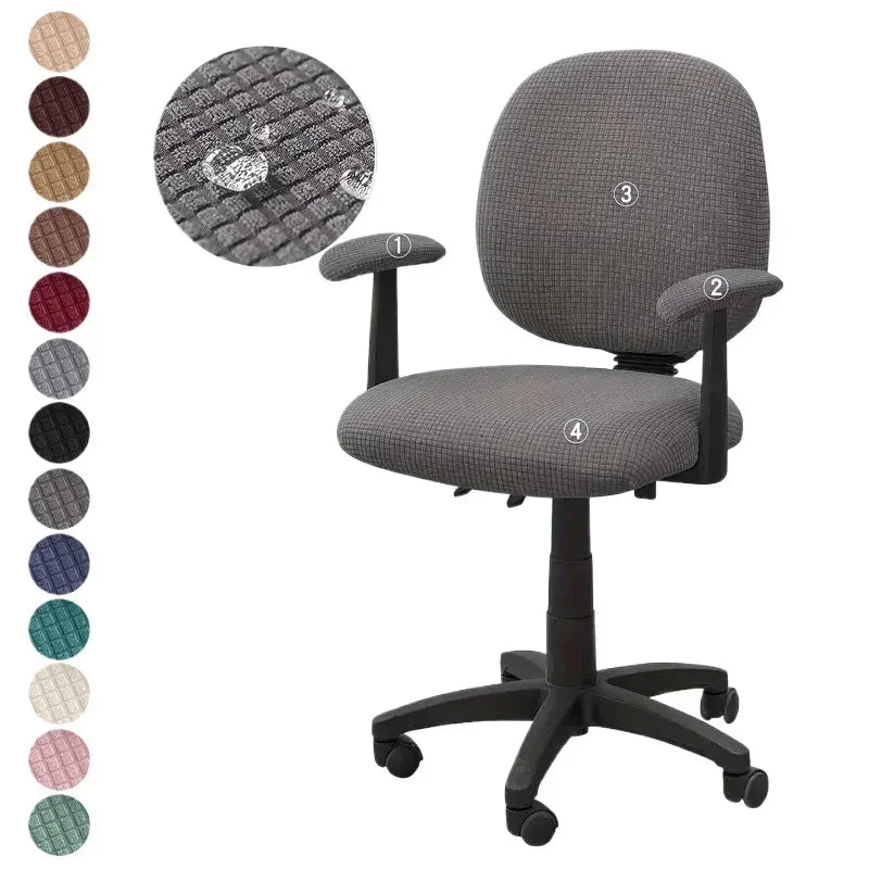 4pcs/set Split Office Chair Cover Swivel Computer Chairs Covers Stretch Dust Armchair Slipcovers Gaming Room with Armrest Covers