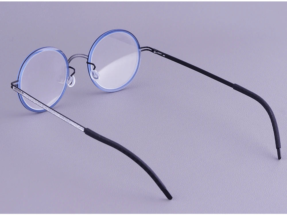 Vintage Round Titanium Acetate Eyeglasses Frame
