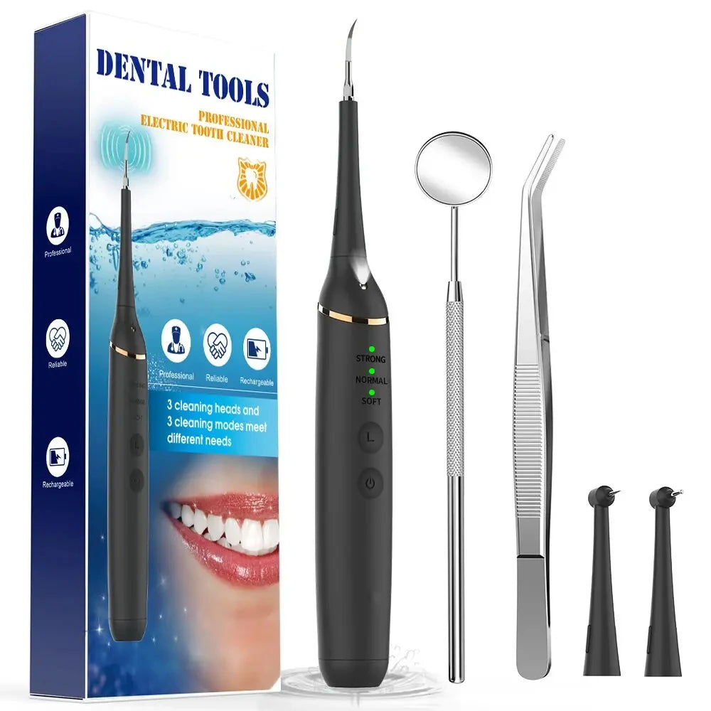 Electric Ultrasonic Dental Cleaner Teeth Plaque Calculus Tobacco Stains Tartar Remover Teeth Whitening Cleaning Kit Oral Care