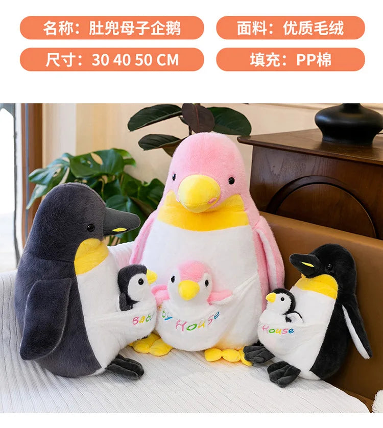 Mother Baby Penguin Plush Stuffed Doll Toy