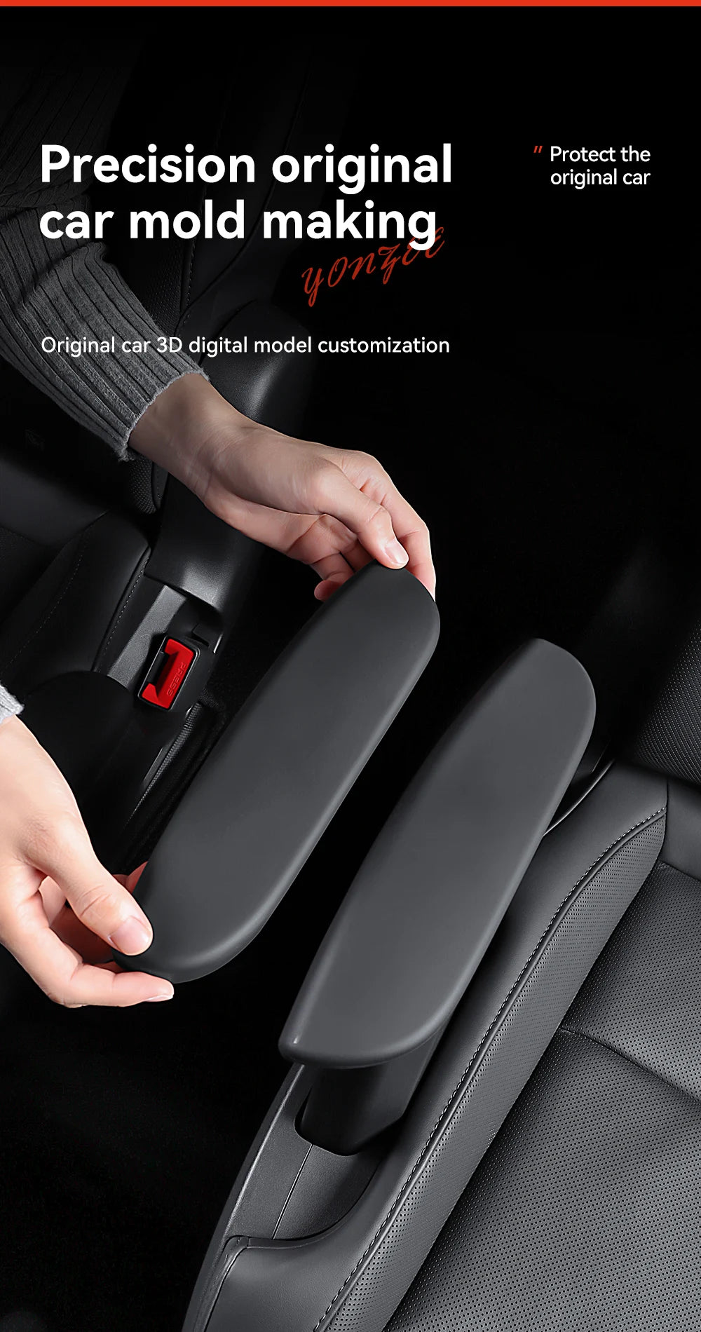 Silicone Armrest Protector Cover for Tesla Model YL Second Row Handrail