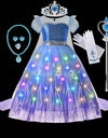 Frozen Elsa Role Playing Dress Light Up Kids Halloween Carnival Girls Birthday Elsa Princess Glowing Vestidos