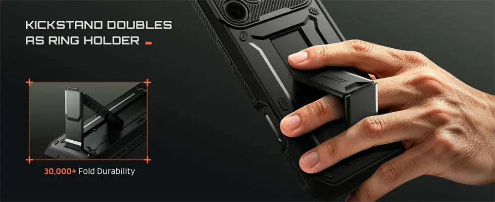 Full Body Rugged Phone Case with Built In Screen Protector and Belt Clip Holster for iPhone 17 Pro Max and iPhone 18 Pro Max