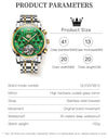 Mens Watch Automatic Mechanical Tourbillon Slef-Wind Luxury Stainless Steel Waterproof Luminous Date Wrist Watch