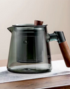 600ml Walnut Wooden Handle Lid Filter Glass Teapot Tea Water Separation Glass Tea Pot Office Kung Fu Tea set Teaware