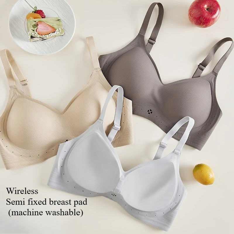 Womens Seamless Wireless Push Up Everyday Bra
