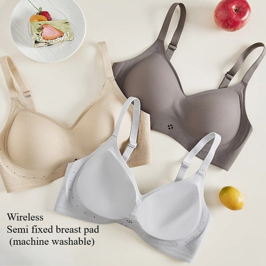 Womens Seamless Wireless Push Up Everyday Bra