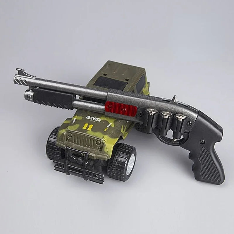 Mini Alloy Rubber Band Rifle Sprayer 8 Bursts  Rubber Toy Gun Miniature Pistol Model Ornaments Toy Gun