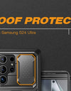 for Samsung Galaxy S24 S23 Ultra Case Bulit-in Screen Protector & Slide Camera Cover Phone Case with Kickstand Belt-Clip