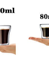 2/4/6pcs Double Wall Espresso Cups High Borosilicate Glass Cup For Tea Wine Milk Heat Resistant Drinkware Mug 80/200ml