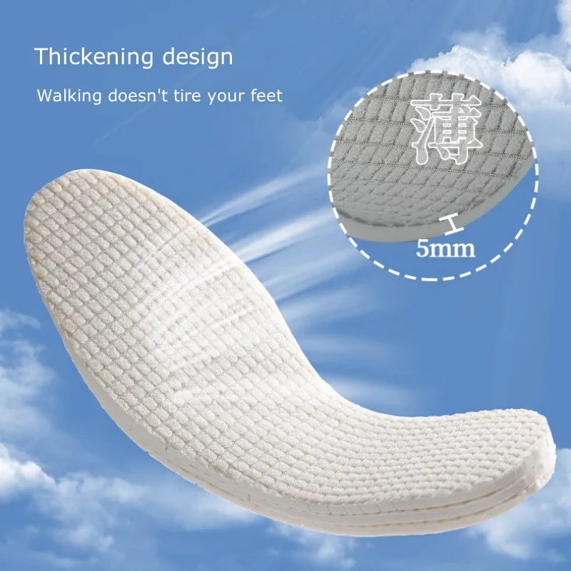 1Pair Latex Insoles Soft Plantar Fasciitis Insole for Feet Sports Comfort Non Slip Shoe Pads Breathable Deodorising Shoes Sole