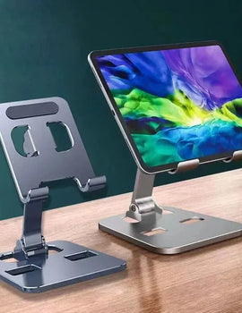 Aluminum Alloy Portable Tablet Holder For iPad Adjustable Folding Lazy Desktop Live Mobile Phone Stand Mount Support