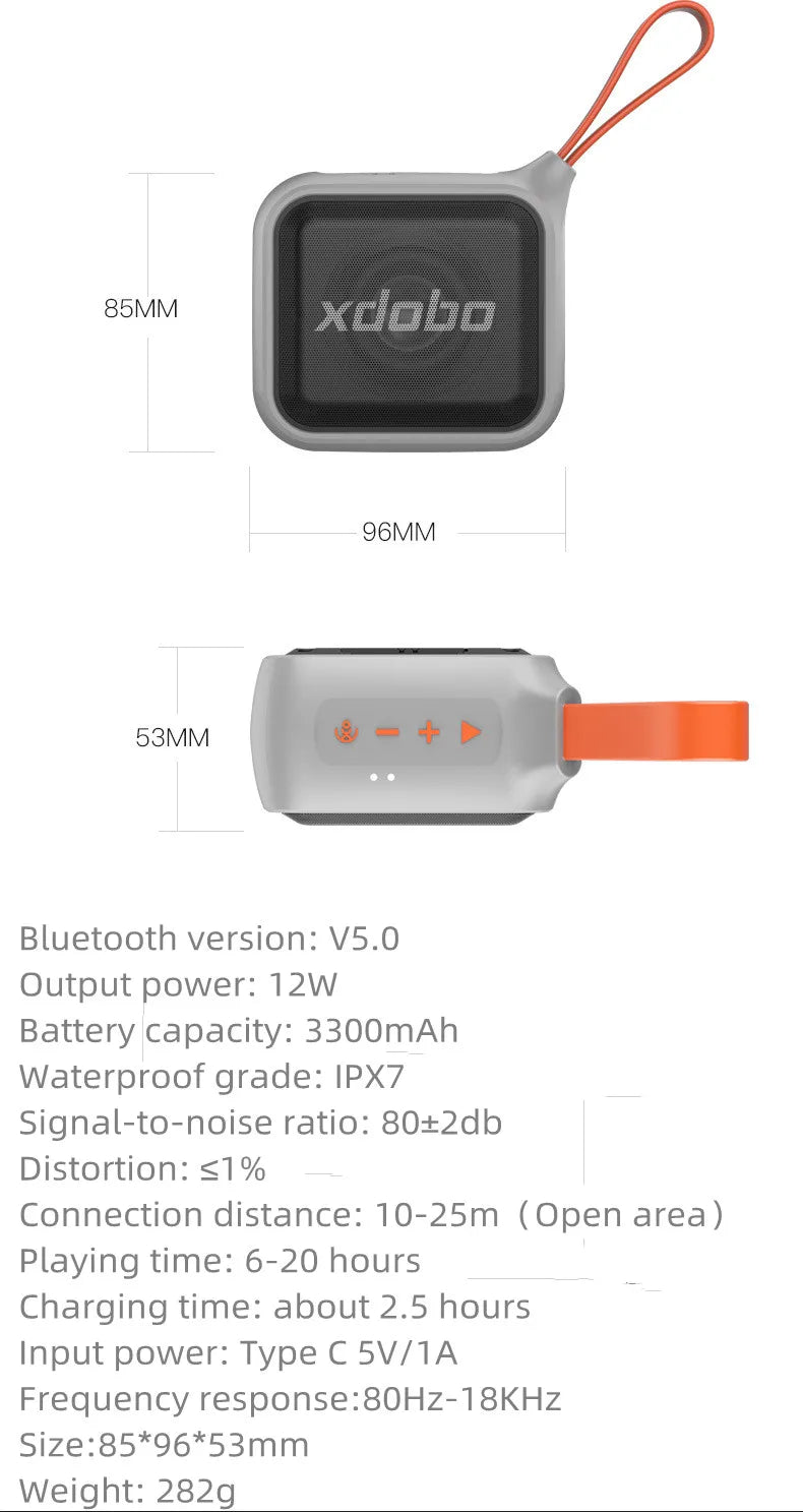 Xdobo Prince 1995 portable wireless Bluetooth speaker 15W outdoor cycling card insertion subwoofer TF/AUX/MP3 mini music player