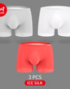 3-Pack Ultra-Thin 120S Ice Silk Men’s Breathable Boxer Shorts