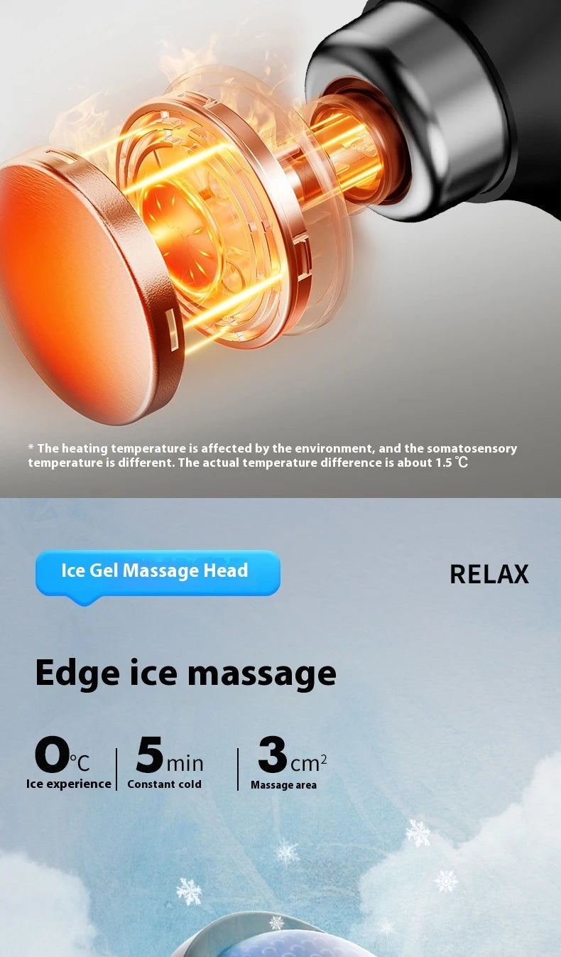 Foldable Massage  Deep Tissue with Heat & Cold Head Adjustable Angles Portable Percussion Back Massager for Muscle Neck Body