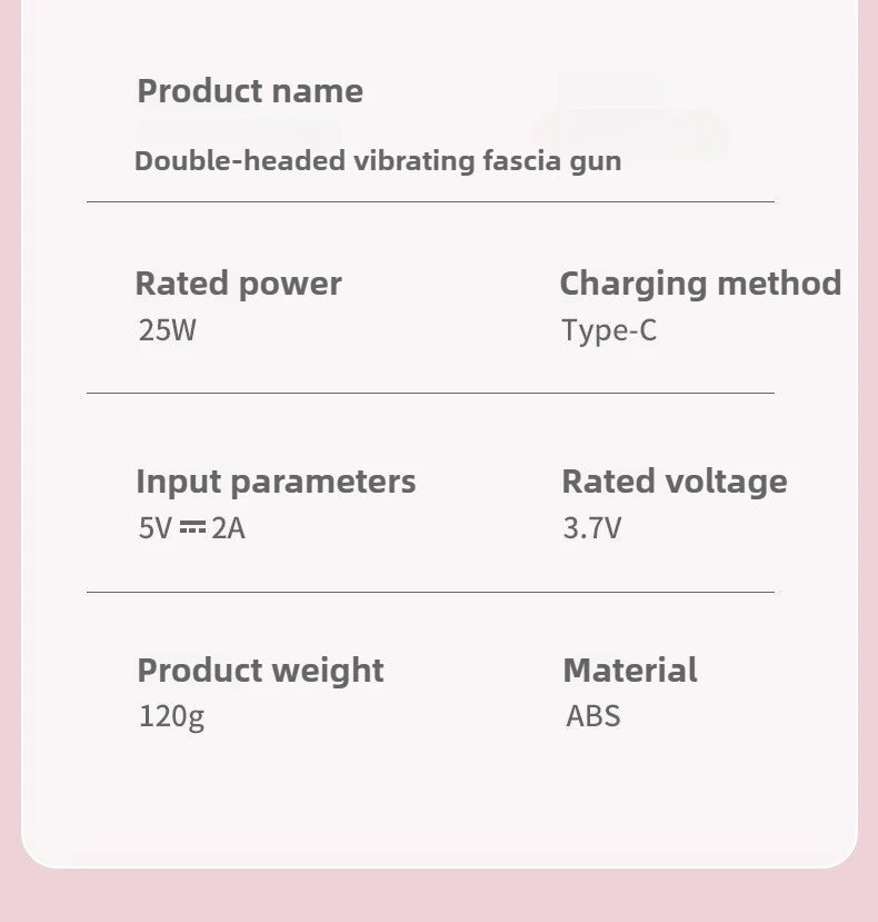 Mini Fascia  Vibrating Fast Rechargeable Dual Head Both Portable mini Muscle Relaxation Full Body Universal Massage