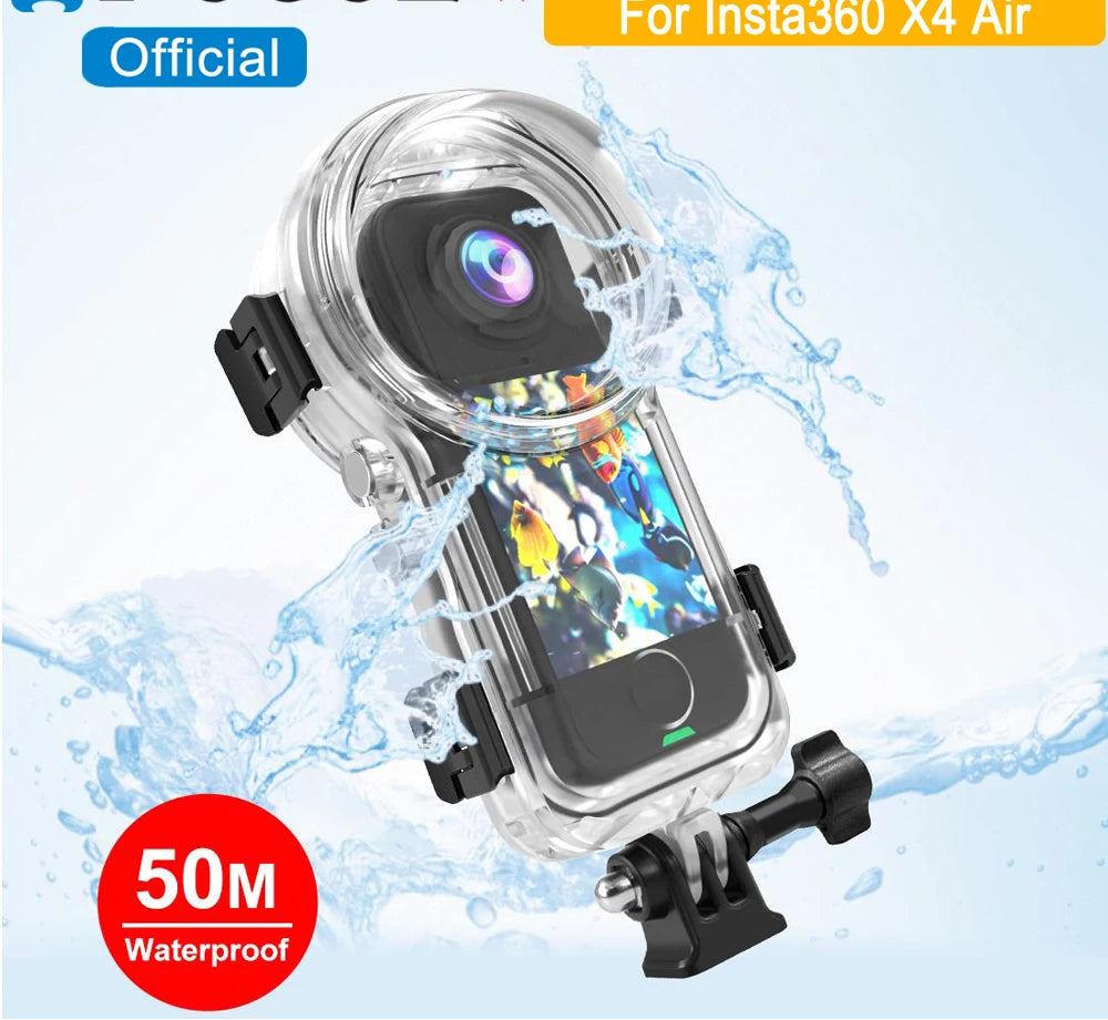 50 Metre Waterproof Invisible Diving Case for Insta360 X4 Air Panoramic Camera