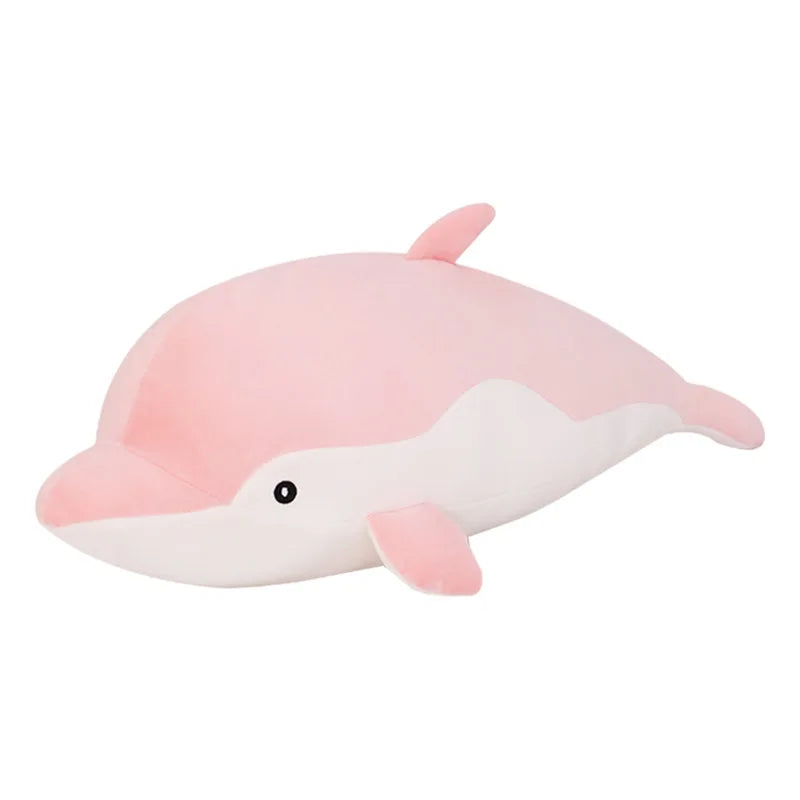 Kawaii Dolphin Plush Toy Soft Stuffed Doll for Kids Birthday Gift Large Cuddly Pillow Cute Plushie for Girls Super Soft Short