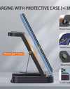 4 In 1 Wireless Charger Stand For iPhone 15 14 13 12 Samsung S23 S22 Ultra Note Galaxy Watch Foldable Fast Charging Station Dock
