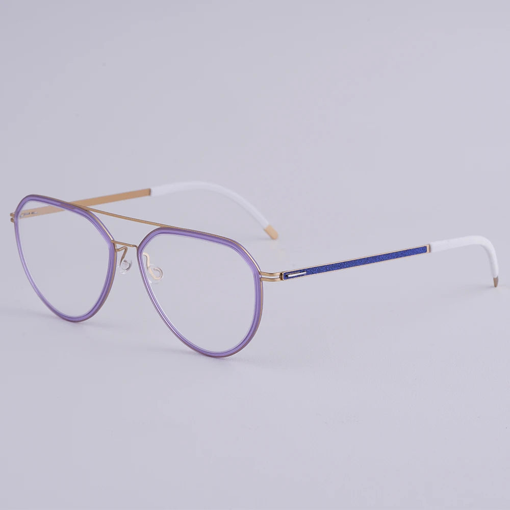 Oversized Pilot Titanium Double Bridge Eyeglasses Frame