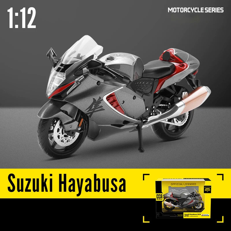 Diecast Suzuki Hayabusa GSX1300R Racing Motorcycle Model 1 to 12 Scale