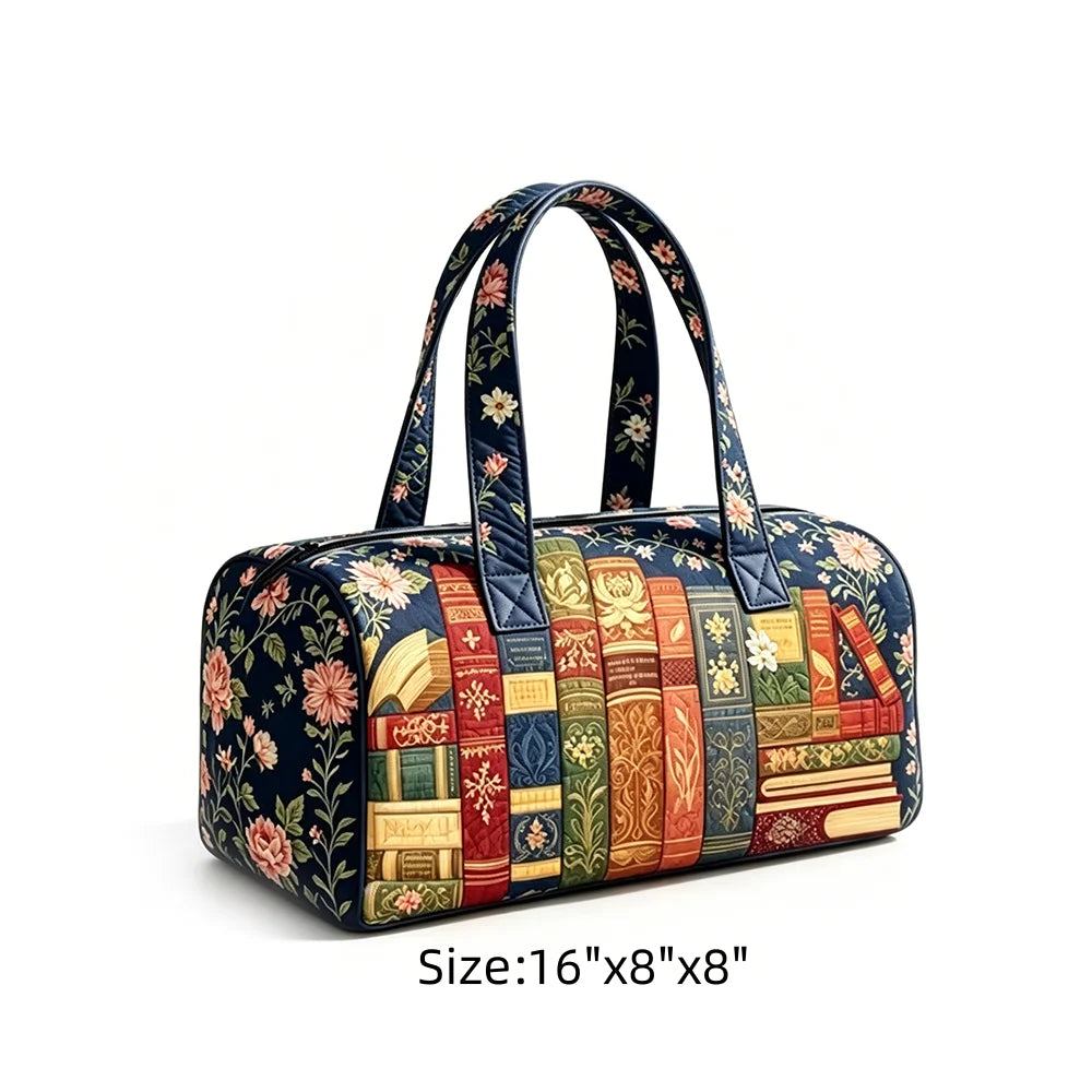 Tropical Starry Night Duffel Bag Flamingo Palm Tree Print Travel Navy Blue Quilted Overnight Bag for Women Summer Beach Vacation