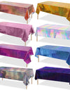 Iridescence Laser Aluminum Film Tablecloth Table Cover Happy Birthday Party Decortion Kids Baby Shower Decor Tablecloth Supplies