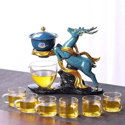 Deer Ceramics Teapot Creative Handmade Chinese Teapot Water Diversion Rotating Suction Kung Fu Tea Drinking