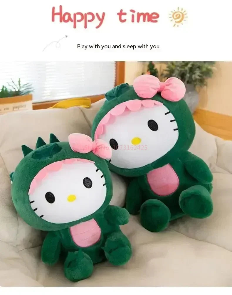 Cartoon Dinosaur Kitty Plush Pillow Soft Stuffed Doll