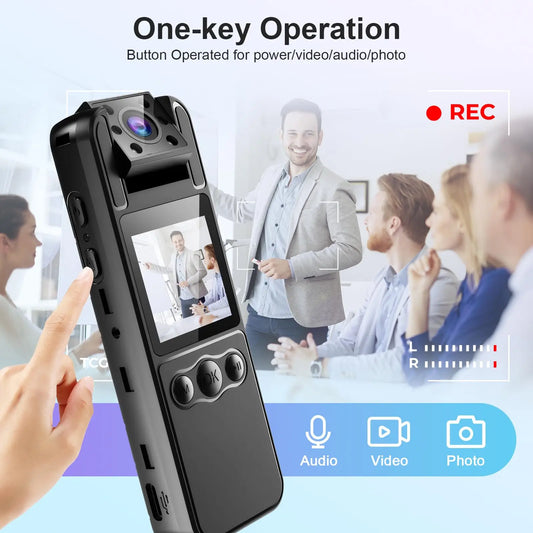 4K Mini Action Camera with Night Vision, WiFi & 180° Rotating Lens Portable Body Cam Recorder