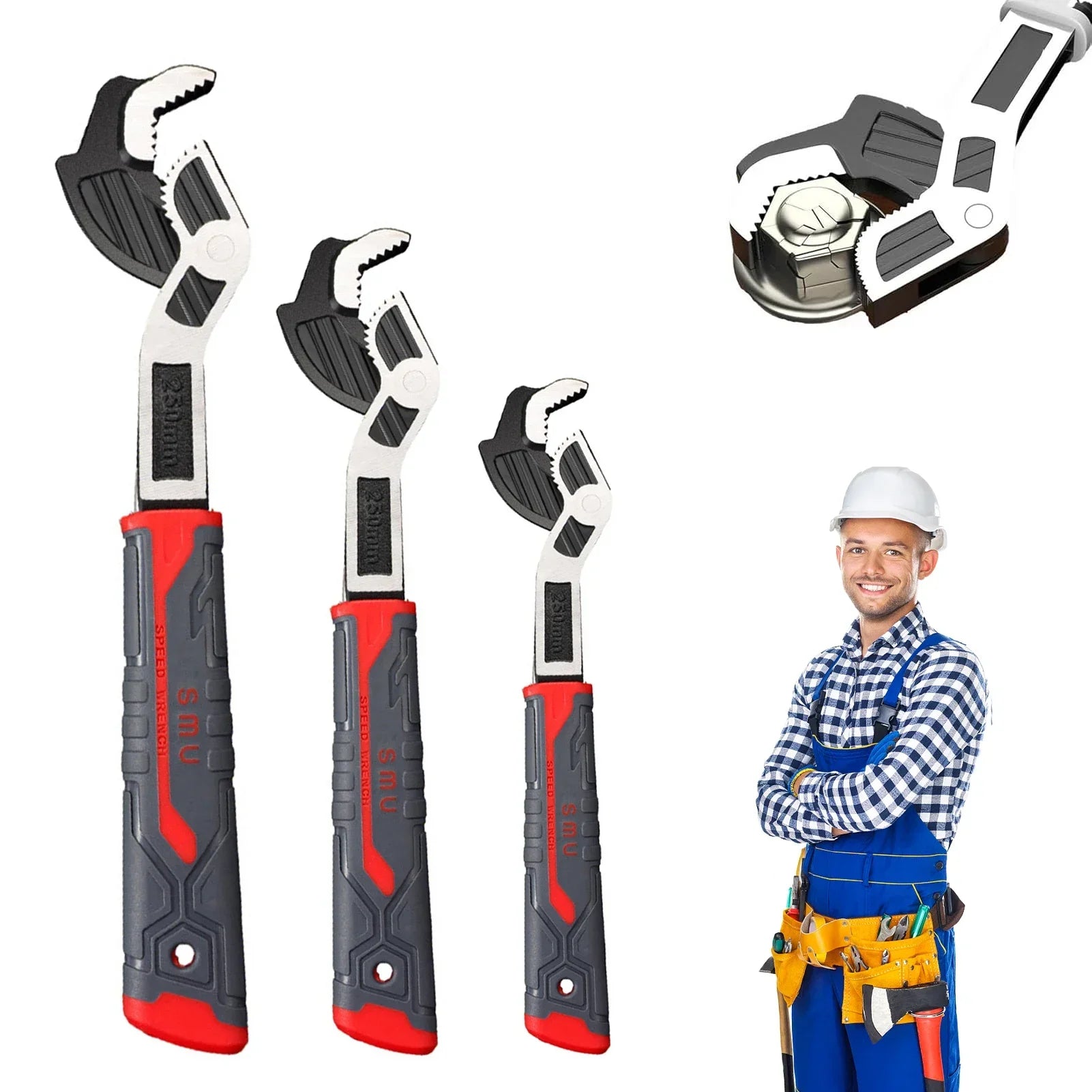 6/8/10/12 inch Self locking Wrenchs with Teeth Universal Plumber Wrench Power Grip Suitable for Various Repair Jobs tools