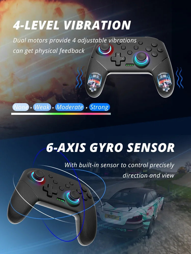 Wireless Pro Controller for Nintendo Switch / Switch Lite / OLED – 1000mAh Battery with Programmable Turbo Function