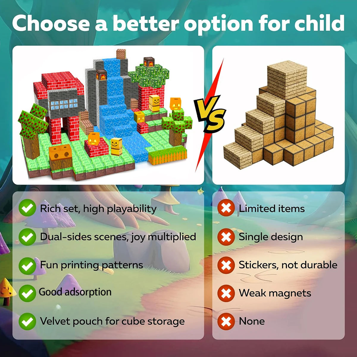 Building Blocks Mine World Cube Set for Boy Girl Age 3+ DIY Model  Stem Montessori Sensory Toys Gift