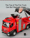 1:32 Ladder Truck Water Tanker Military Missile Rocket Launcher Trucks Model Toy Car Metal Diecast Sound Light Models Boys Gifts