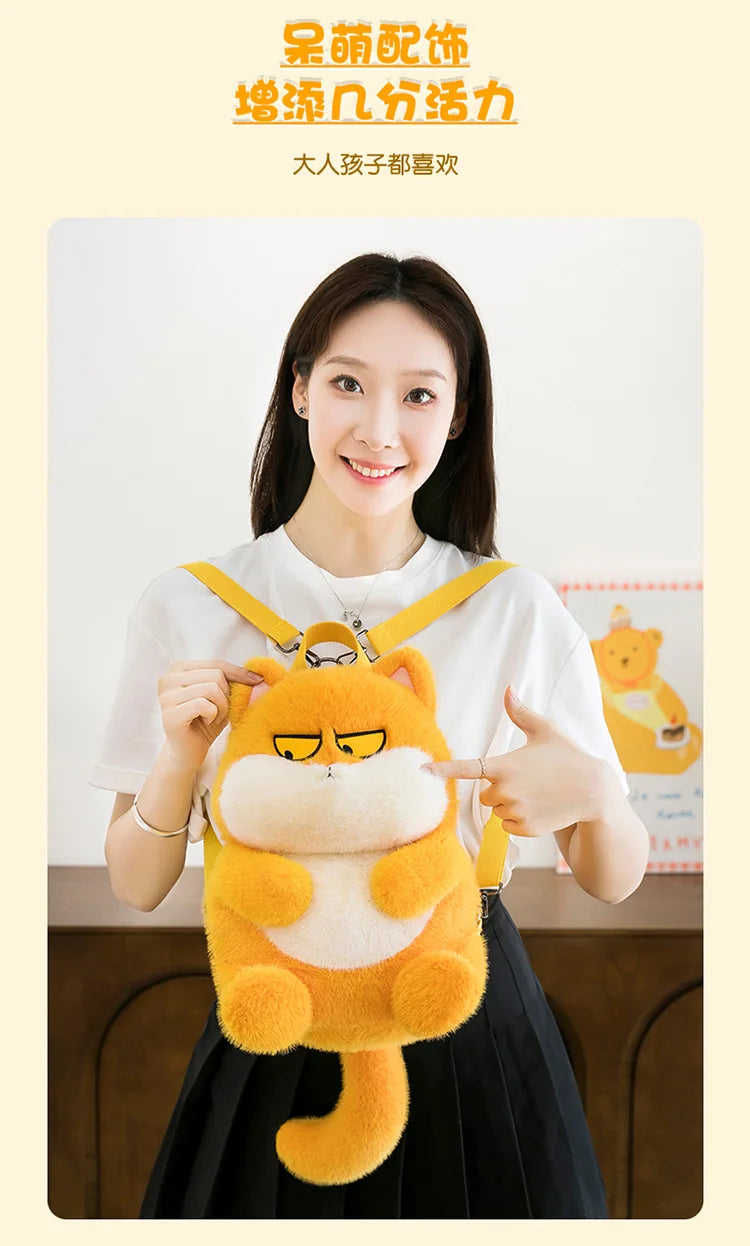 Kawaii Plush Stuffed Cat Doll Backpack Cute Kids Birthday Xmas Gift 2025 New Arrival Plush Toy for Children Girls Soft Cuddly
