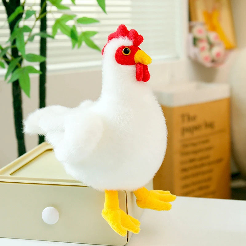 White Rooster Chicken Plush Stuffed Animal Soft Bird Decor
